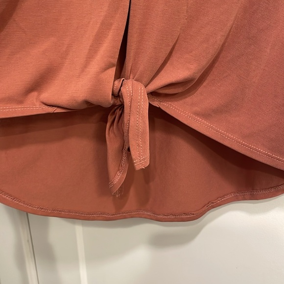 Terracotta modal tied tee - Picture 2 of 6